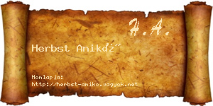 Herbst Anikó névjegykártya